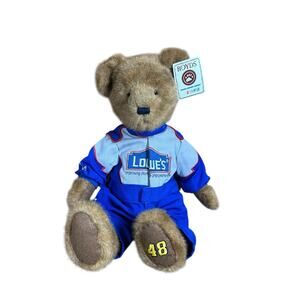NASCAR Lowes #48 Bear Stuffed Plush Vtg 2004 Jimmie Johnson 17.5" Collectible